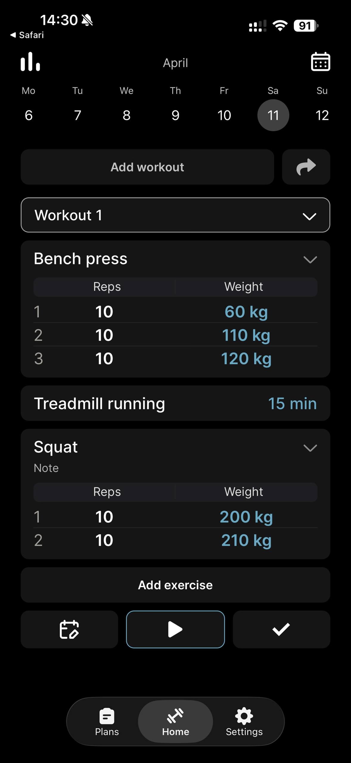 Sets,
reps, weight